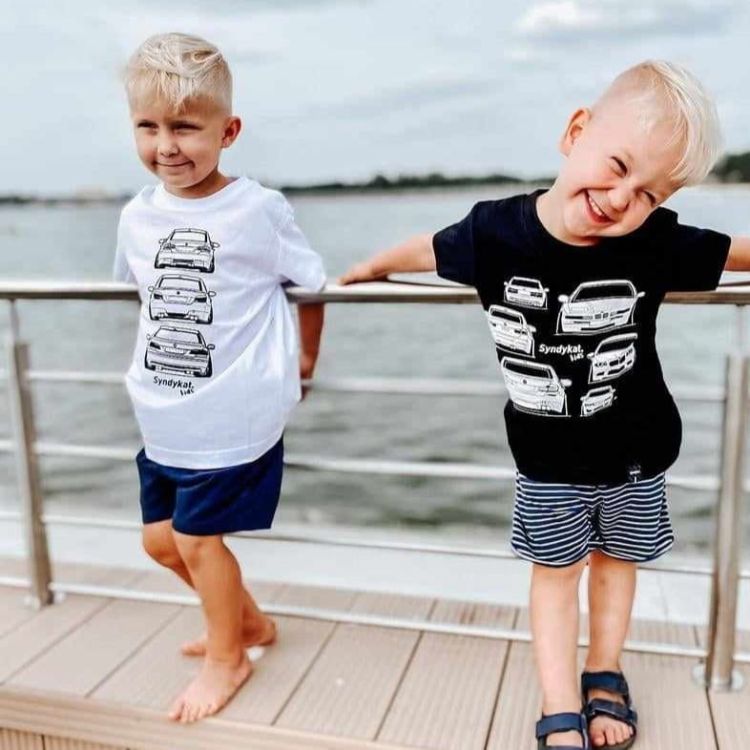 Koszulka Syndykat KIDS biała przód tył E92 E65 E60 dzieci chłopcy.jpg