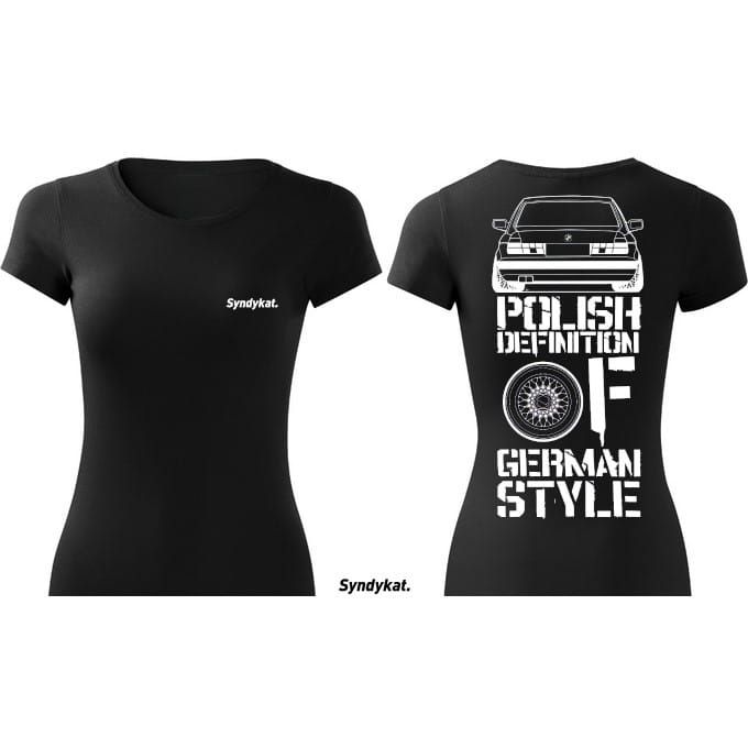 E32 BMW Syndykat koszulka damska czarna tshirt czarny.jpg