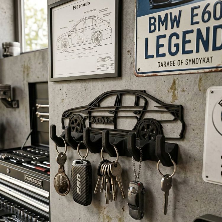 Wieszak na klucze BMW E60 Syndykat prezent dla fana BMW gadżet do garażu i domu.jpg