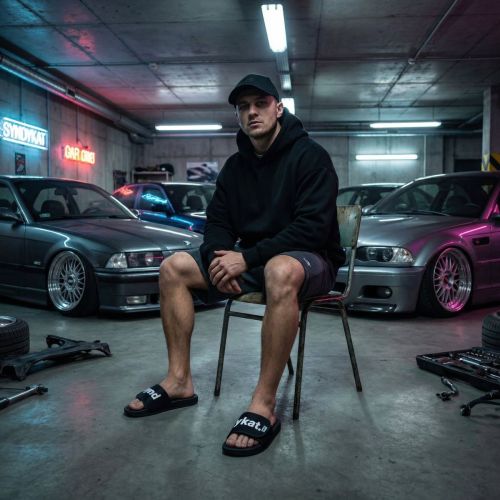 Klapki BMW Syndykat x KUBOTA czarne laczki sandały japonki fani BMW garaż.jpg