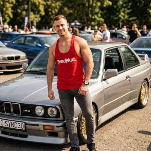 Tank top Syndykat BMW koszulka na ramiączkach bezrękawnik BMW czerwona nowość dla fana BMW 2.jpg
