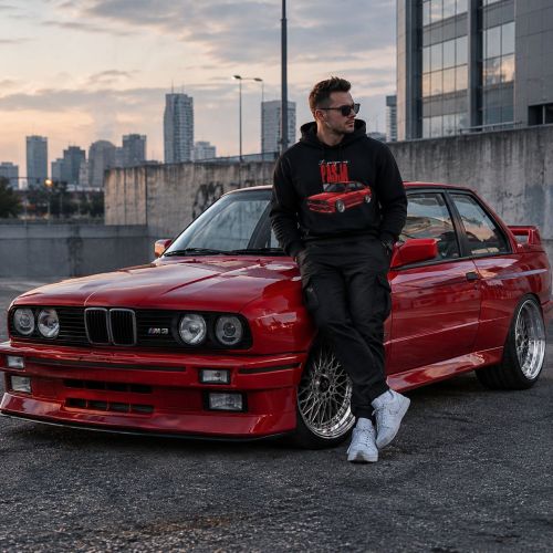 Bluza BMW E30 coupe M3 Tu zaczyna się PASJA Syndykat czarna z kapturem prezent dla fana mpower.jpg