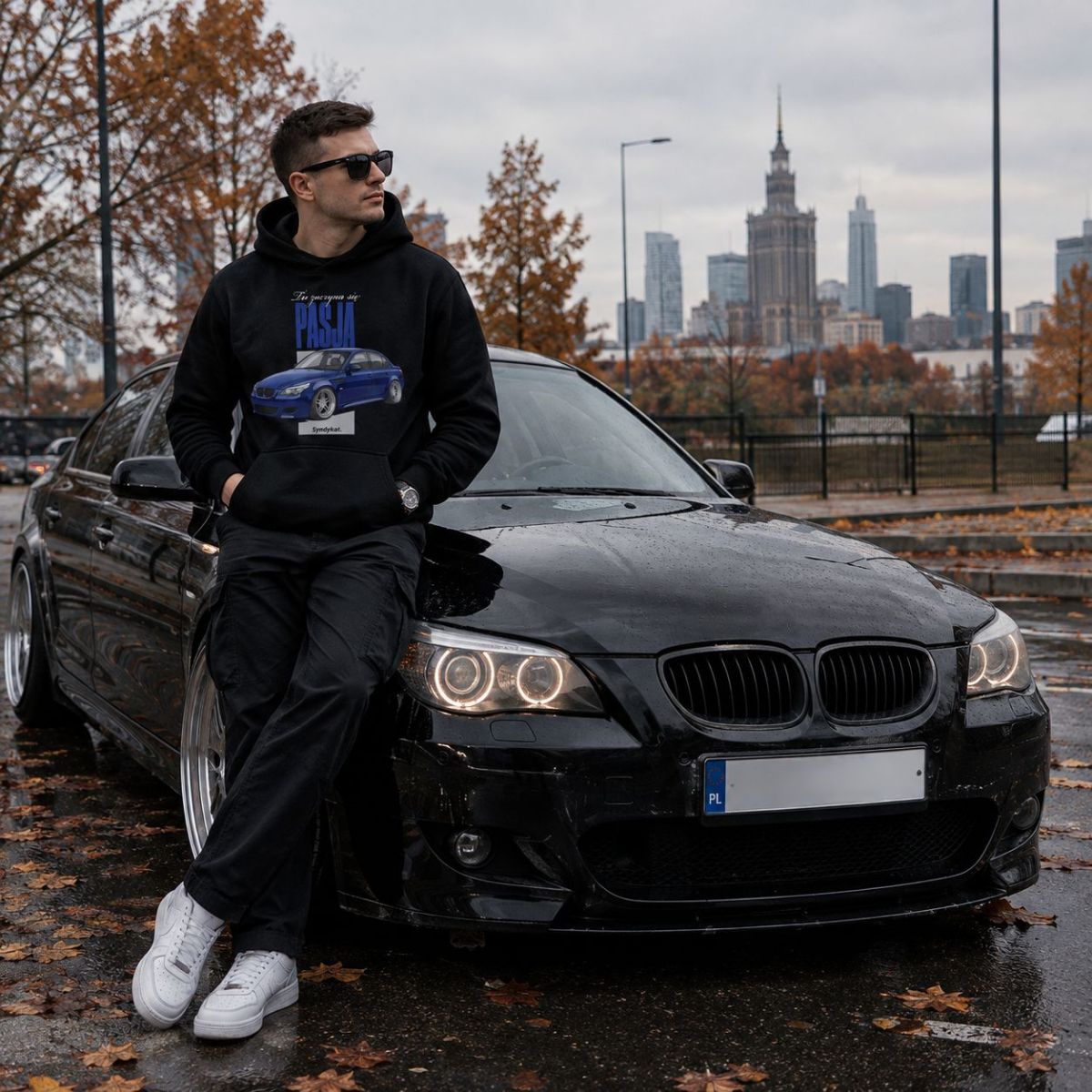 BLUZA BMW E60 E61 M5 Z KAPTUREM CZARNA SYNDYKAT PREZENT DLA FANA BMW